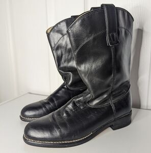Westex Mens Boots Leather Black Roper Western Pull On Size 7 Work Cowboy